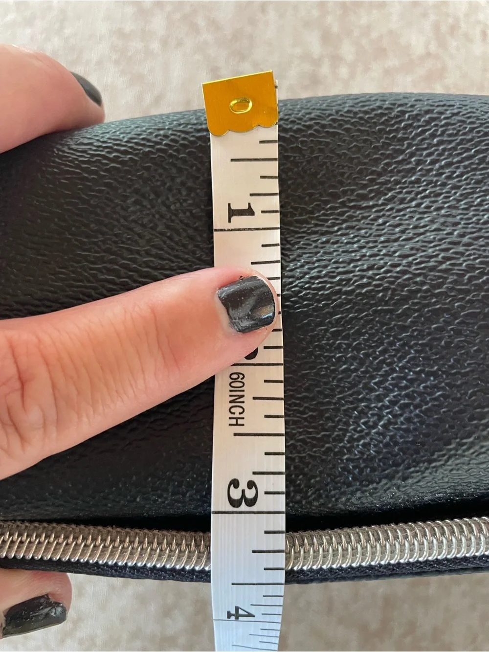 Black Cosmetic Travel Case with Orange Accent Patch